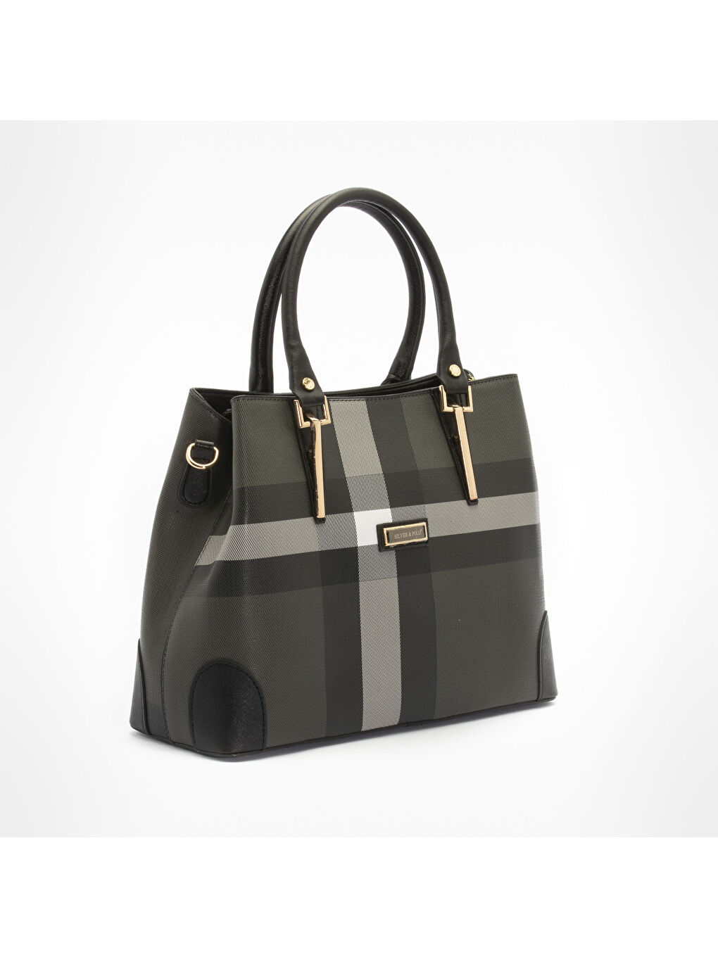 Siyah Kadın Omuz Çantası 667-33251 SILVER POLO BAYAN ÇANTASI M129 SİYAH-MAT SİYAH-1