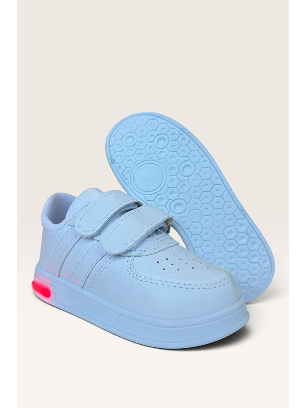 Işıklı Unisex Rahat Hafif Çocuk Spor Ayakkabı Beyaz-4