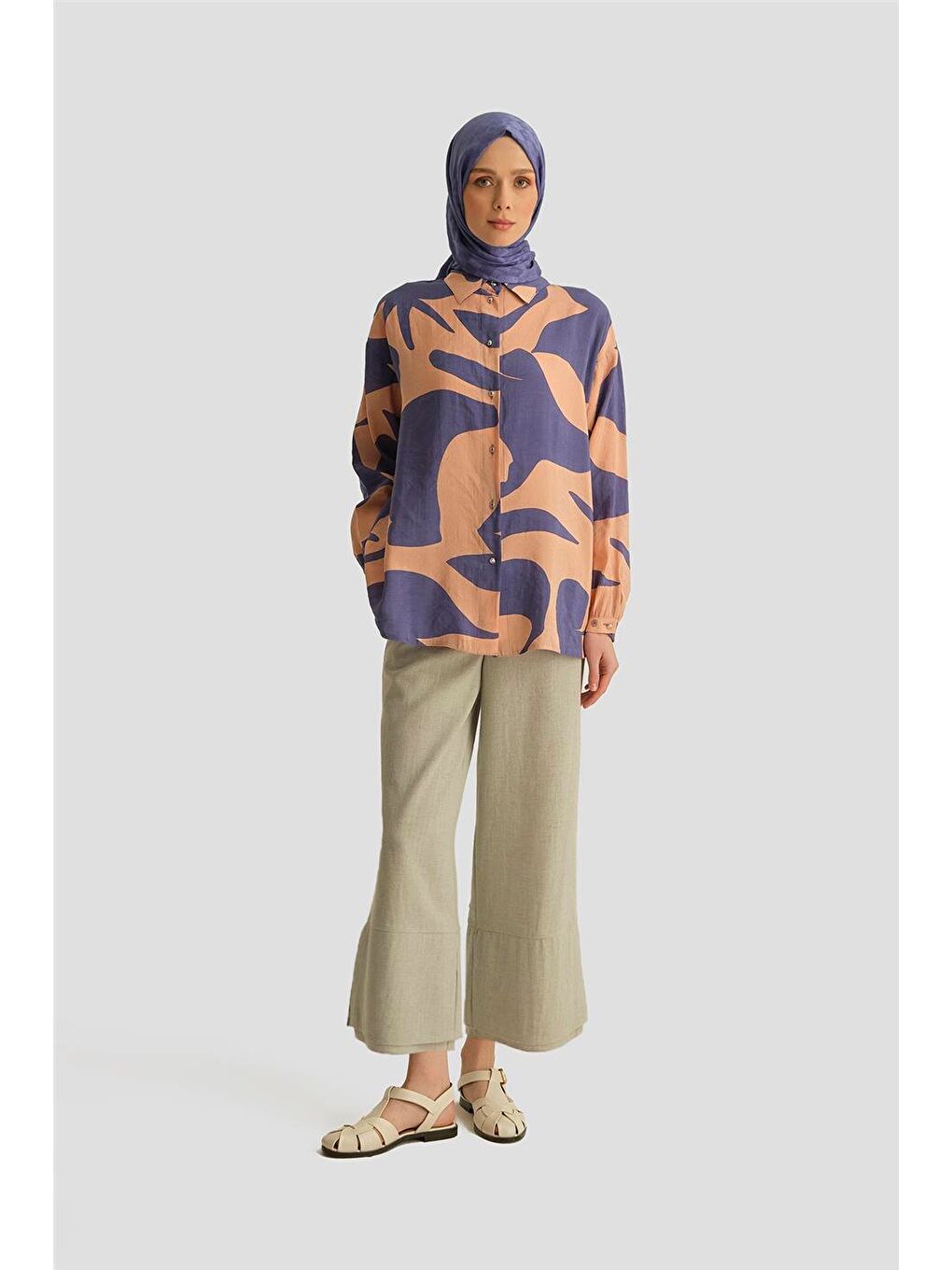 Desenli Tunik 25Yt487 Mor-1