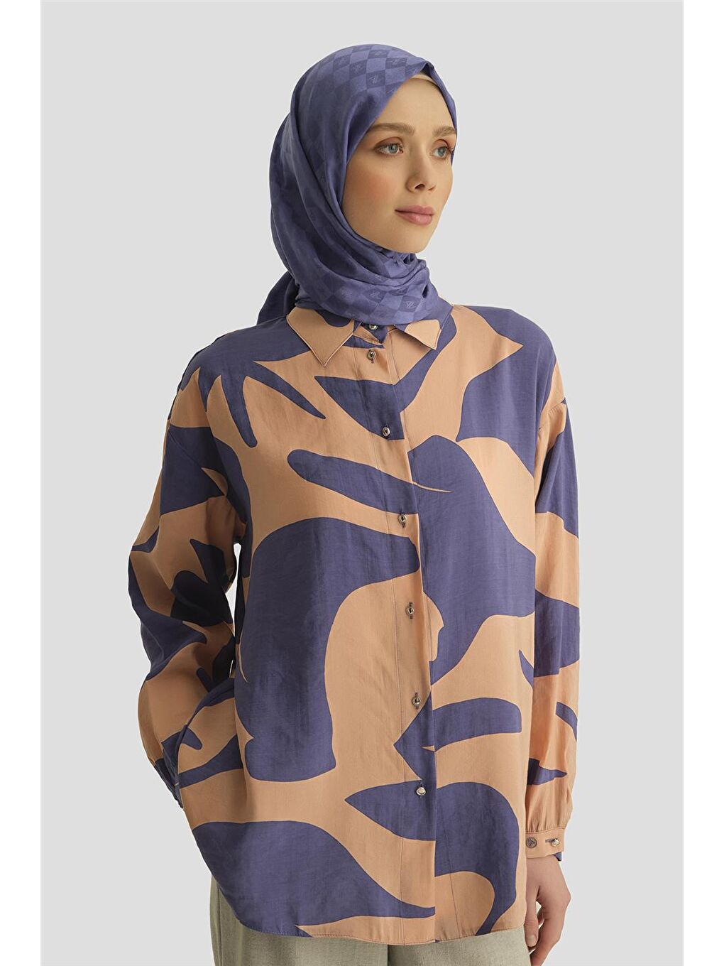 Desenli Tunik 25Yt487 Mor-3