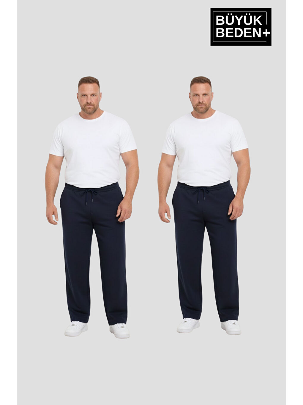 Lacivert Erkek Büyük Beden Paça Reçme İnce Eşofman Altı 2’li Set – Rahat Kalıp SPR26BEA952+2