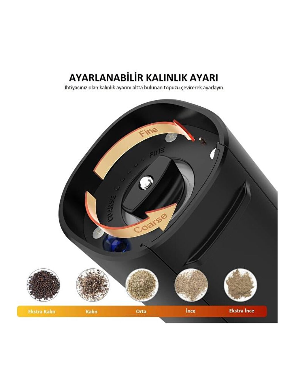 Bright Elegance BE-2220 2'li Standlı Pilli LED Işıklı Otomatik Tuz ve Karabiber Öğütücü Değirmeni-1
