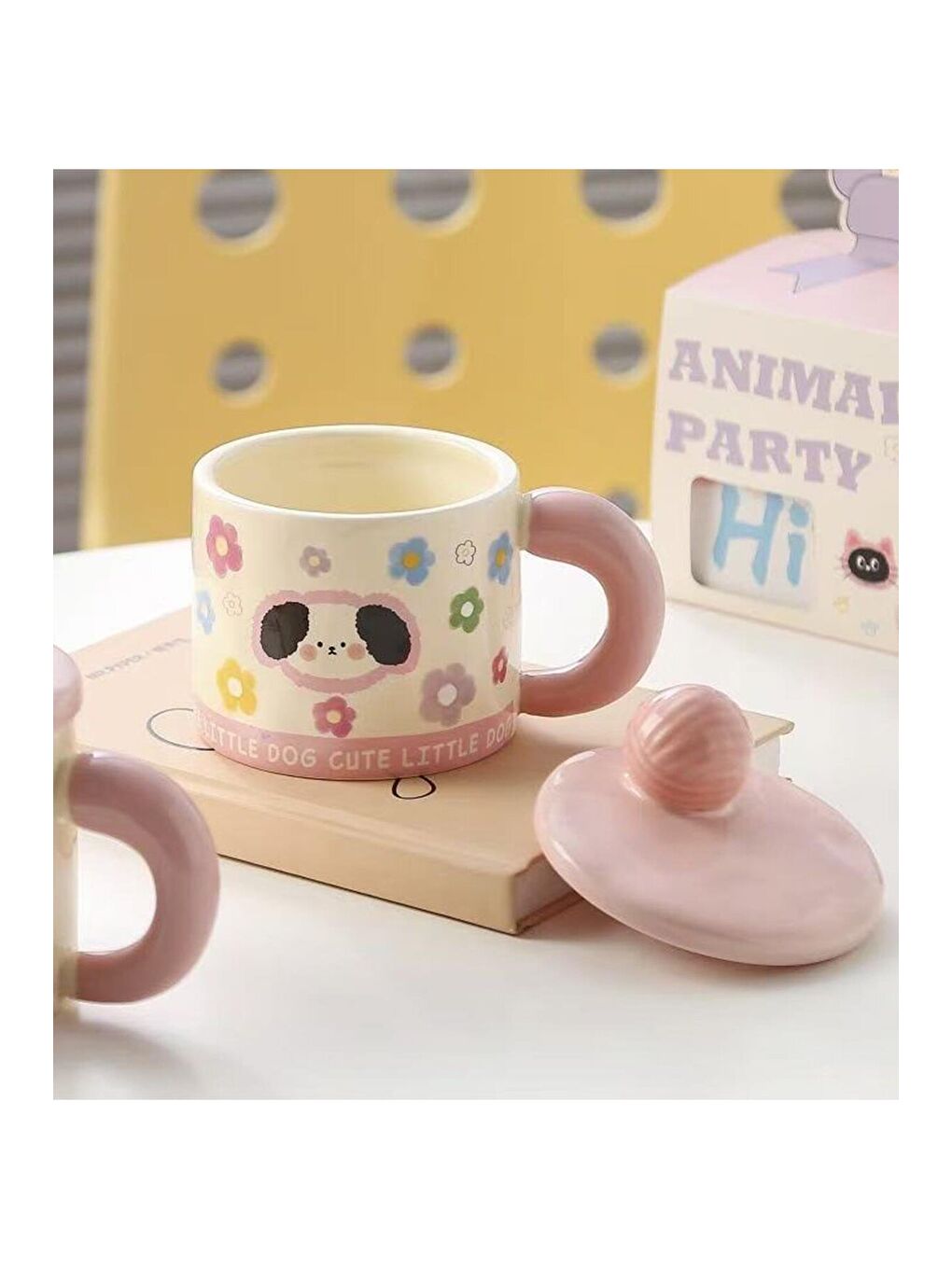 Karışık Sevimli Pati Temalı Seramik Kupa-2