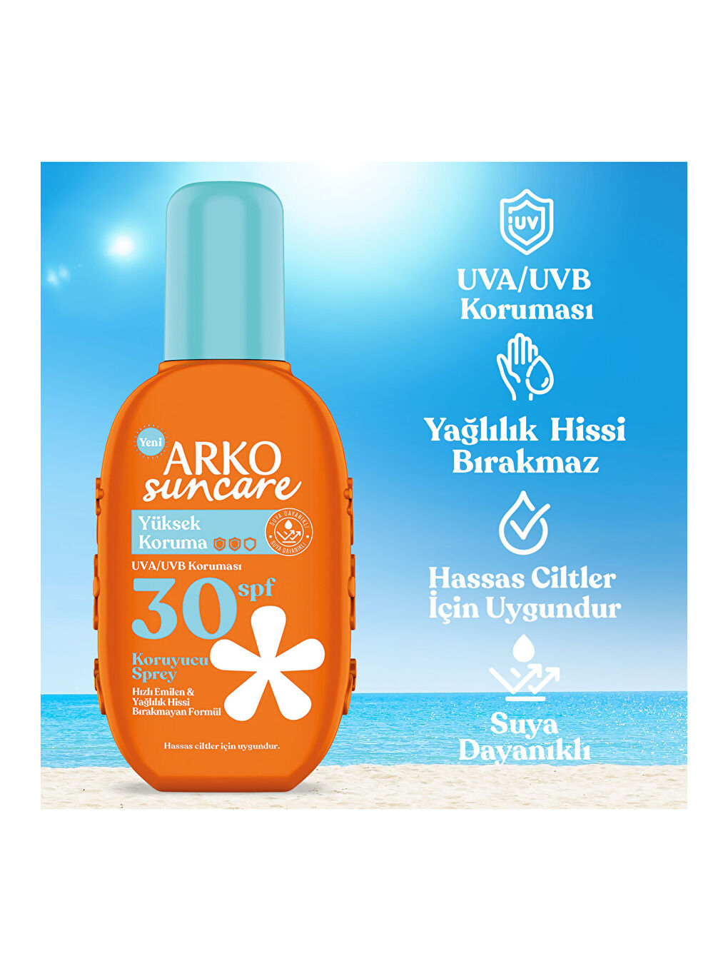 Arko Beyaz Suncare Spf30 Yüksek Korumalı Vücut Güneş Spreyi 200 ml - 1