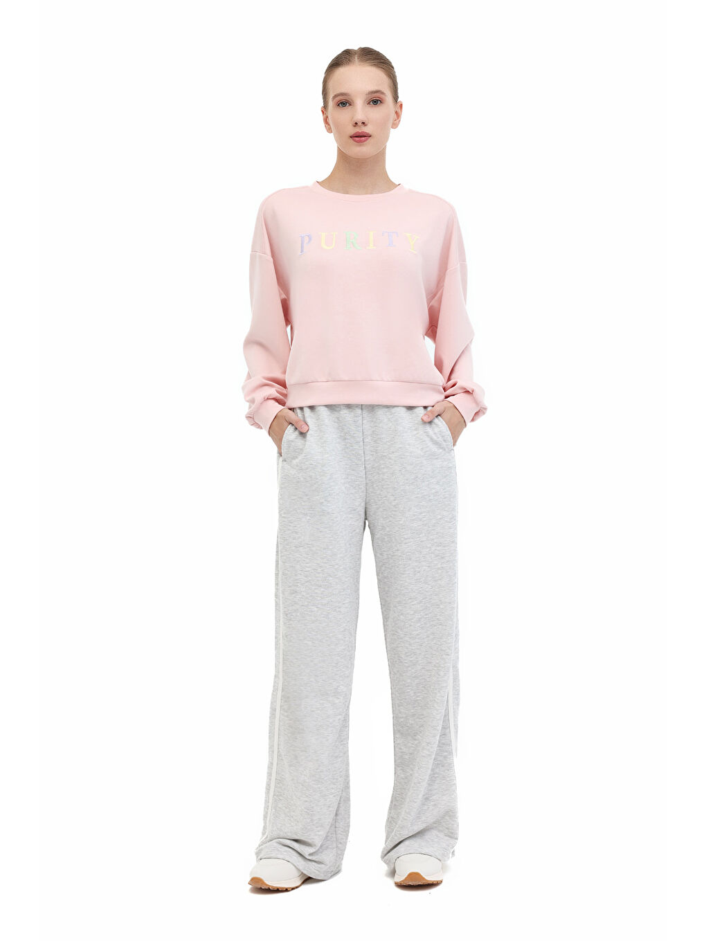 WL KUNT YOG1-10 5PR Pembe Kadın Sweatshirt-2