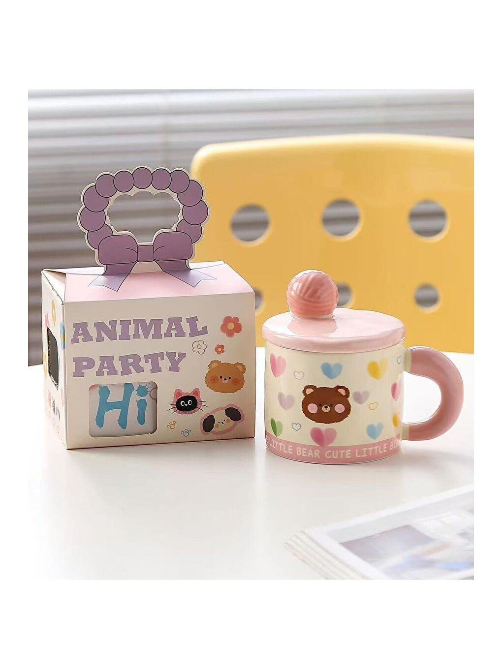 Karışık Sevimli Pati Temalı Seramik Kupa-3