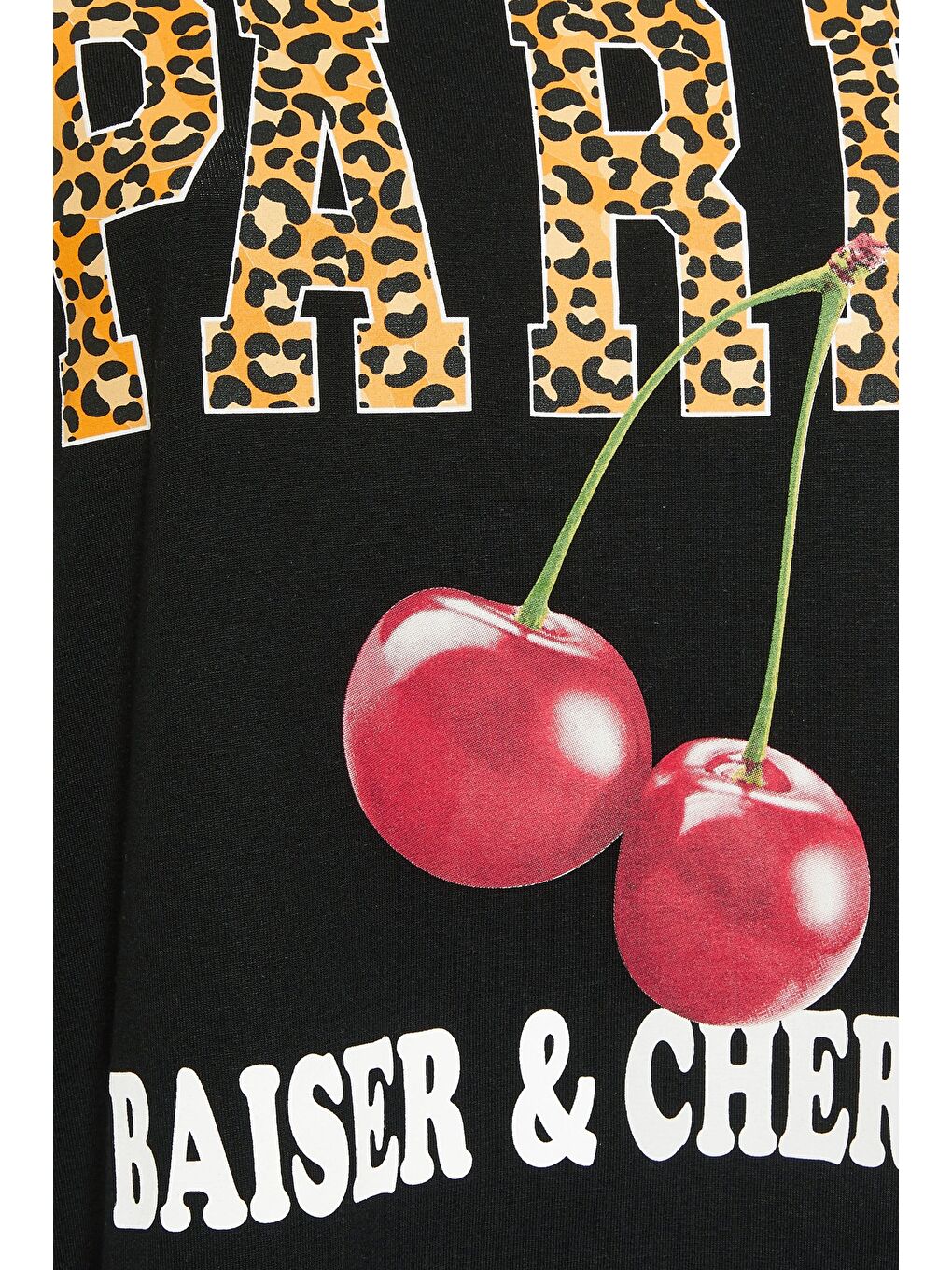 Siyah Büyük Beden Bisiklet Yaka Kısa Kollu Baskılı T-shirt 304176-6