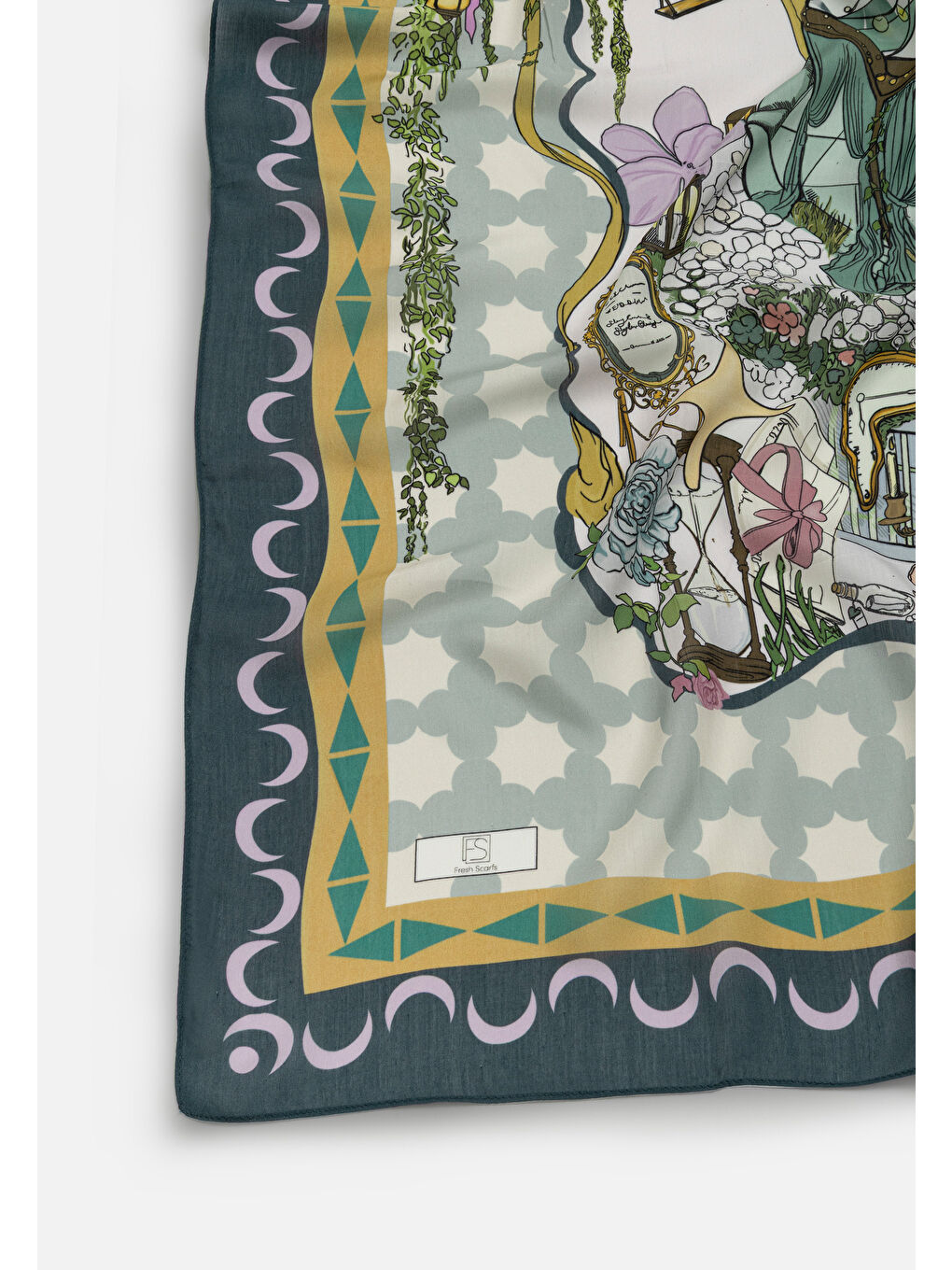 Lacivert STARLIGHT HARMONY DESEN FLOŞ VİSKON EŞARP OCEAN BLUE-1