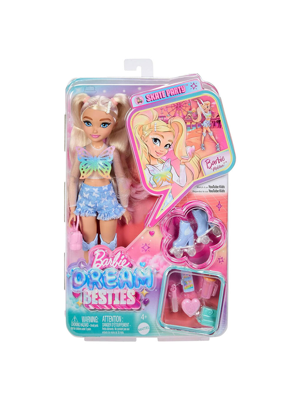 Barbie Dream Besties Paten Partisi Malibu Bebek Ve Aksesuarları JFX96