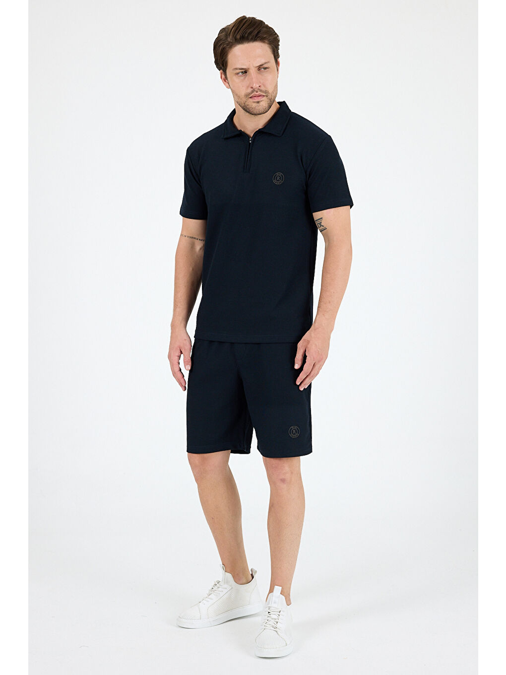 Lacivert Erkek Kapris Polo Yaka Kısa Kollu Tişört – Rahat Kalıp, Nefes Alan Kumaş Erkek Tişört 7918
