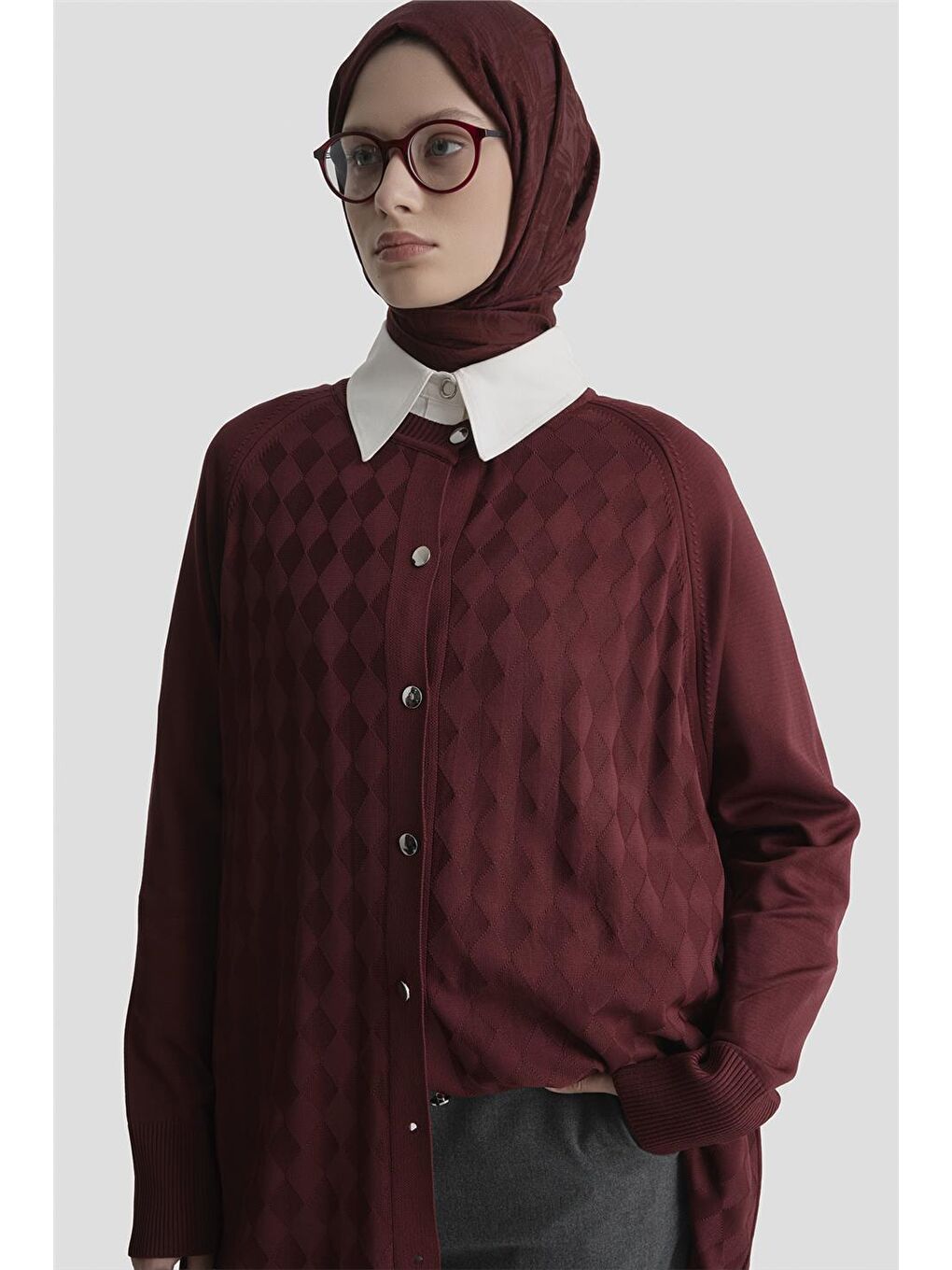 Triko Ceket 25Kd5093 Bordo-1