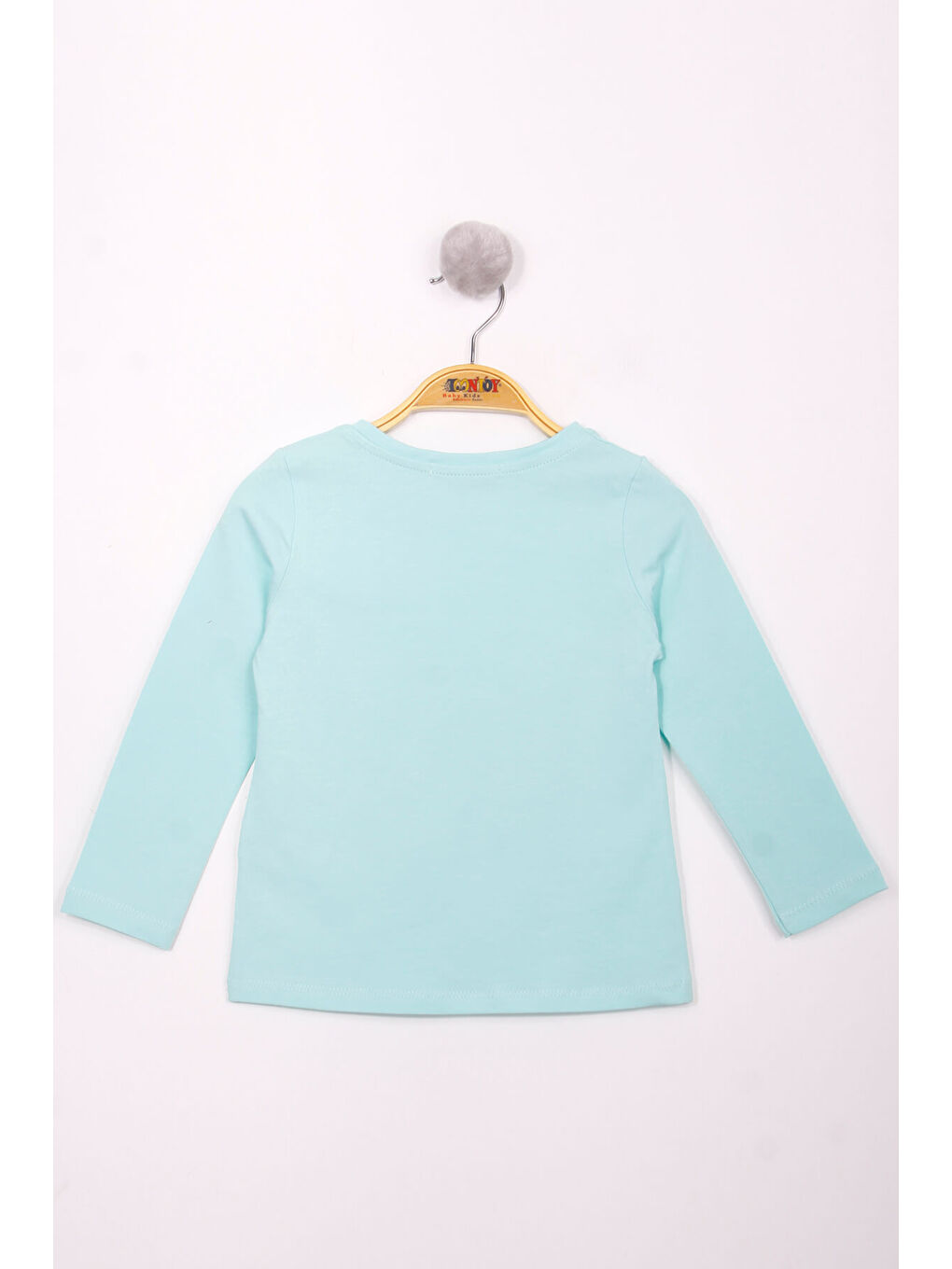 Ekru Kız Çocuk Göğsü Nakışlı T-Shirt-1