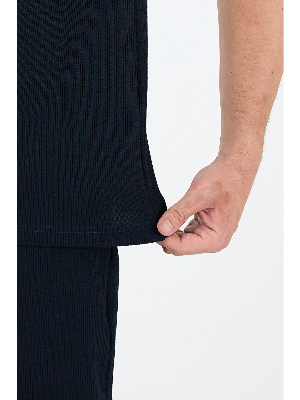 Lacivert Erkek Kapris Polo Yaka Kısa Kollu Tişört – Rahat Kalıp, Nefes Alan Kumaş Erkek Tişört 7918-3