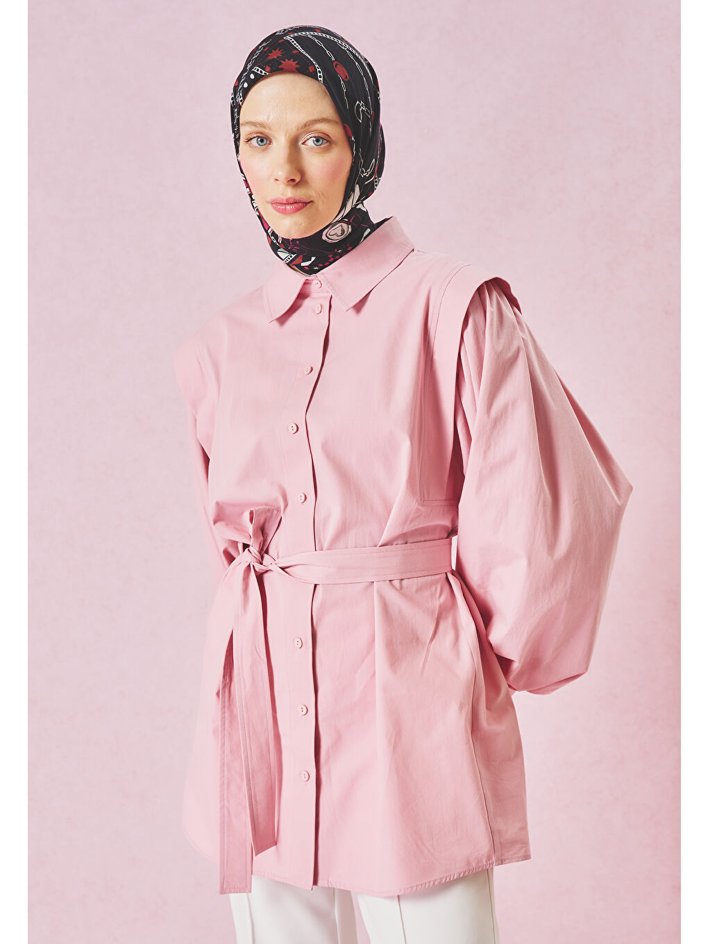 Siyah LITTLE LOVE DREAM DESEN FLOŞ VİSKON EŞARP BLACK SWAN-1