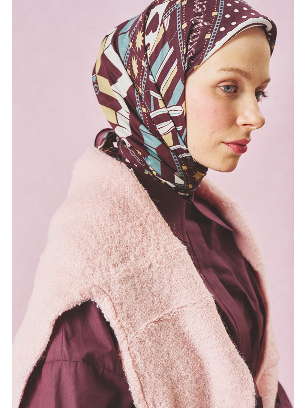 Kırmızı LITTLE LOVE DREAM DESEN FLOŞ VİSKON EŞARP CHERRY-1