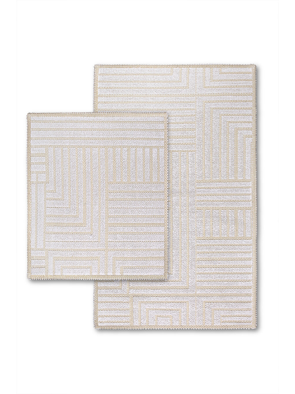 Sea Lena Doğal Pamuklu 2'li Banyo Paspas Seti 60x100+50x60 cm Beyaz