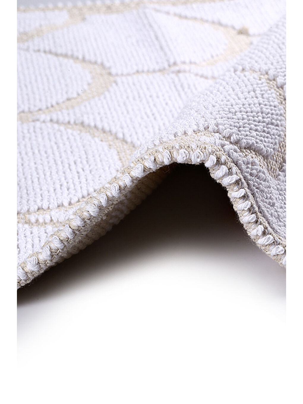 Pearl Doğal Pamuklu 2'li Banyo Paspas Seti 60x100+50x60 Cm - Beyaz-1