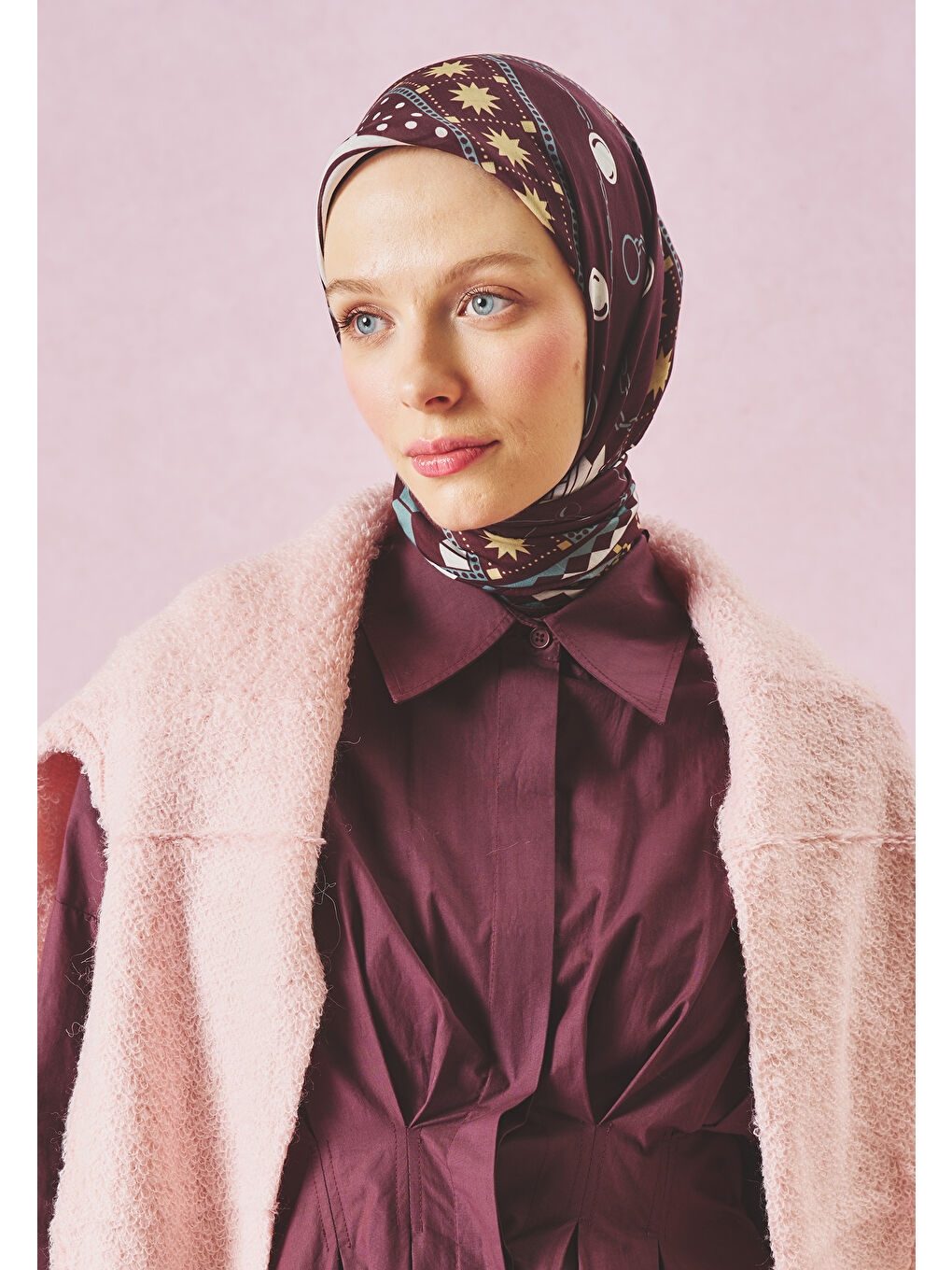 Kırmızı LITTLE LOVE DREAM DESEN FLOŞ VİSKON EŞARP CHERRY-3