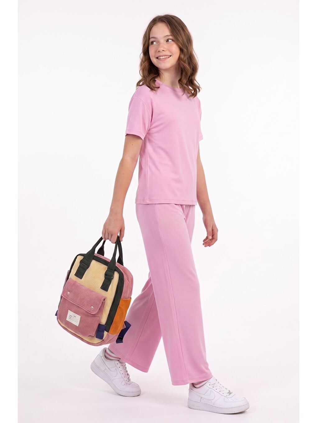 Pembe Basic Modal Kumaş Kız Çocuk 2 Li Takım-1