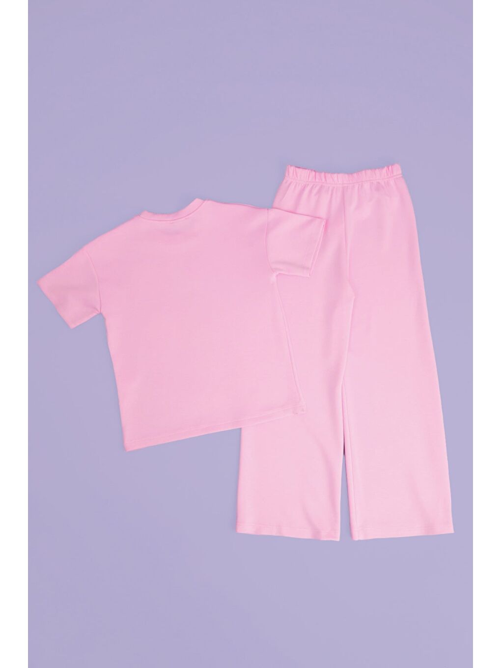 Pembe Basic Modal Kumaş Kız Çocuk 2 Li Takım-3