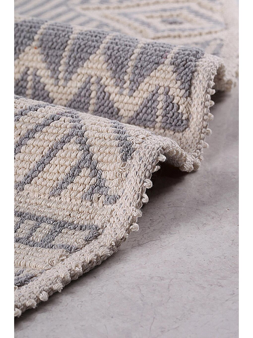 Marina Doğal Pamuklu Banyo Paspas 80x150 Cm - Gri-2