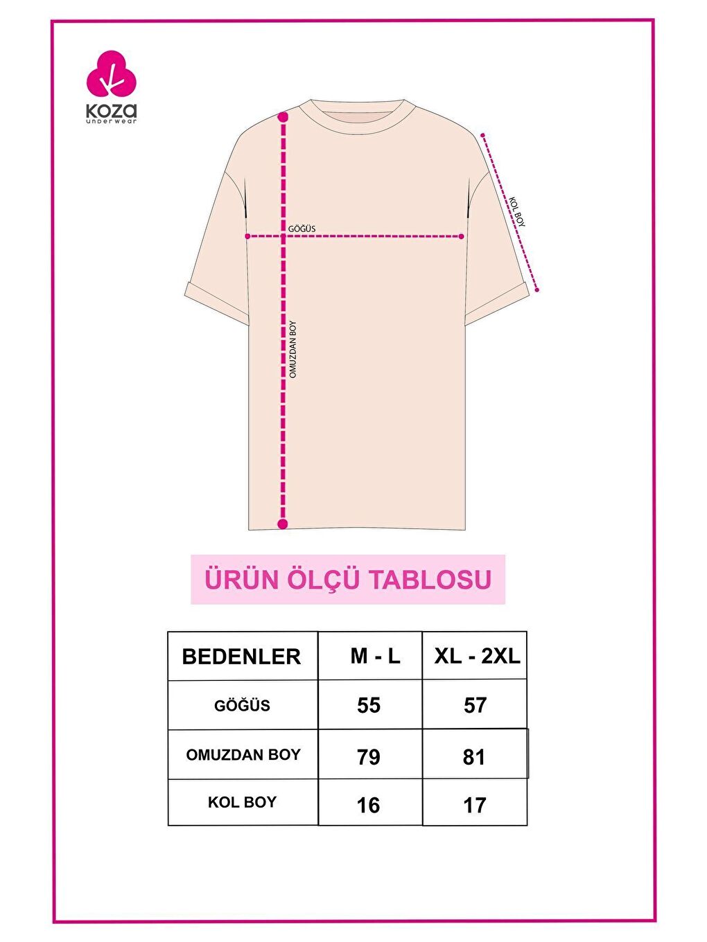 Koza İç Giyim Siyah Kadın Pamuklu Basic Oversize T-Shirt - 2