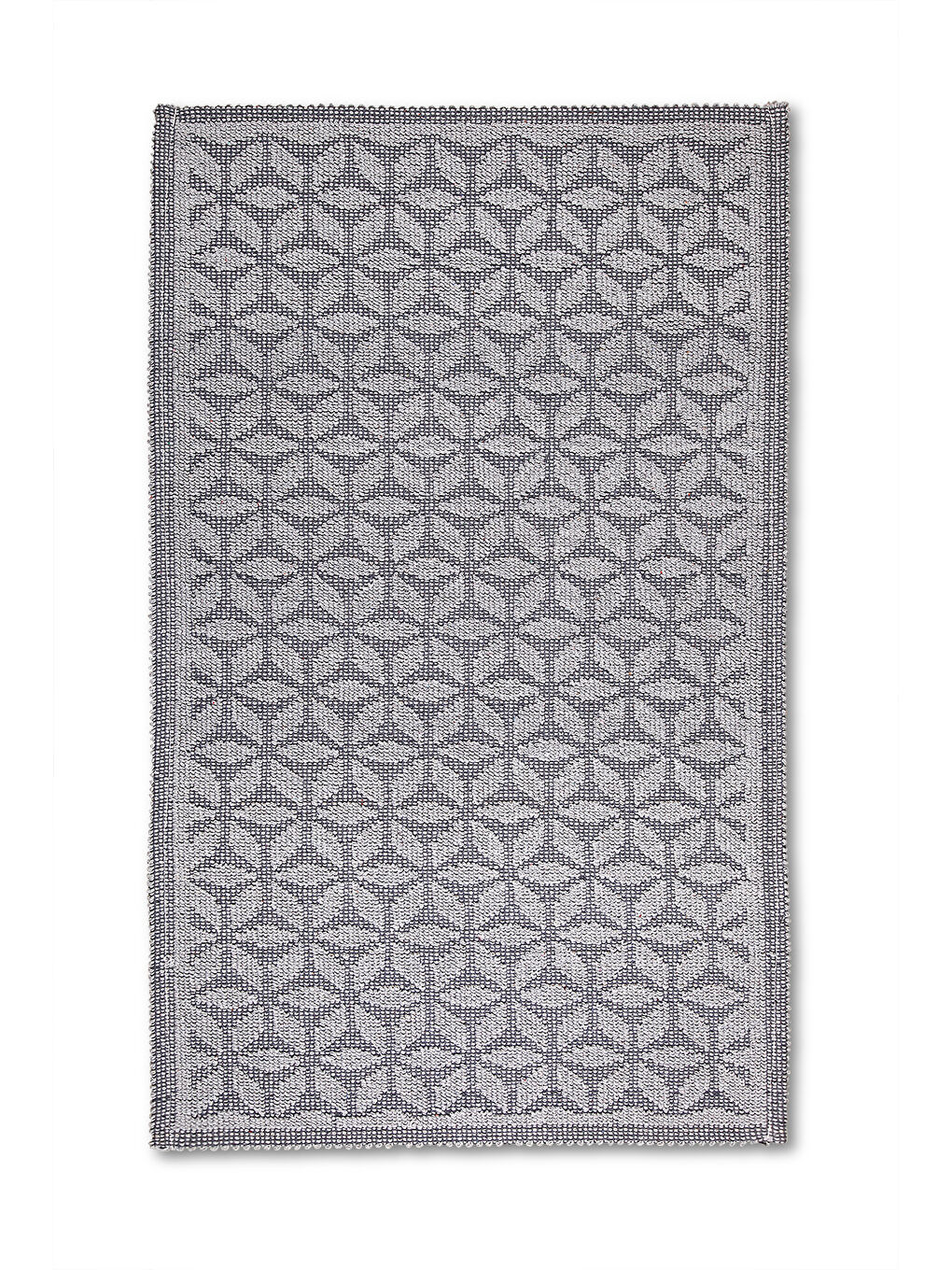 Pasific Doğal Pamuklu 2'li Banyo Paspas Seti 60x100+50x60 cm Gri-1