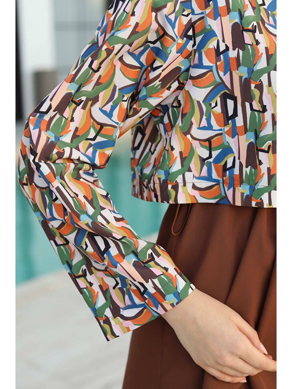 Karışık Desenli Kısa Yüzme Takımı Fractal Desen-4