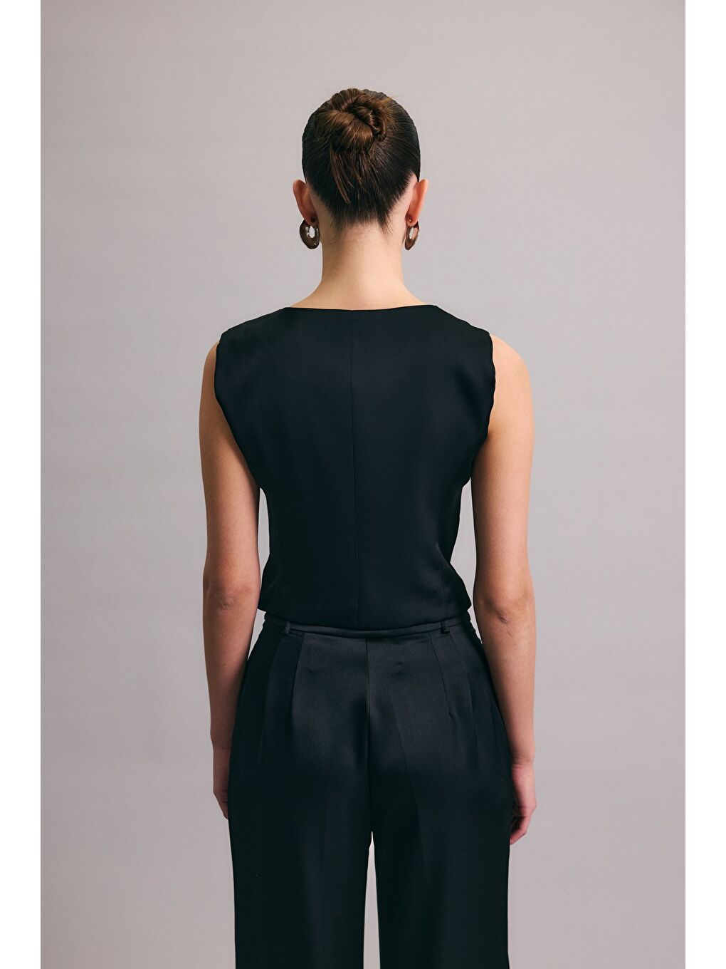 Klasik Düz Yelek - Siyah-6