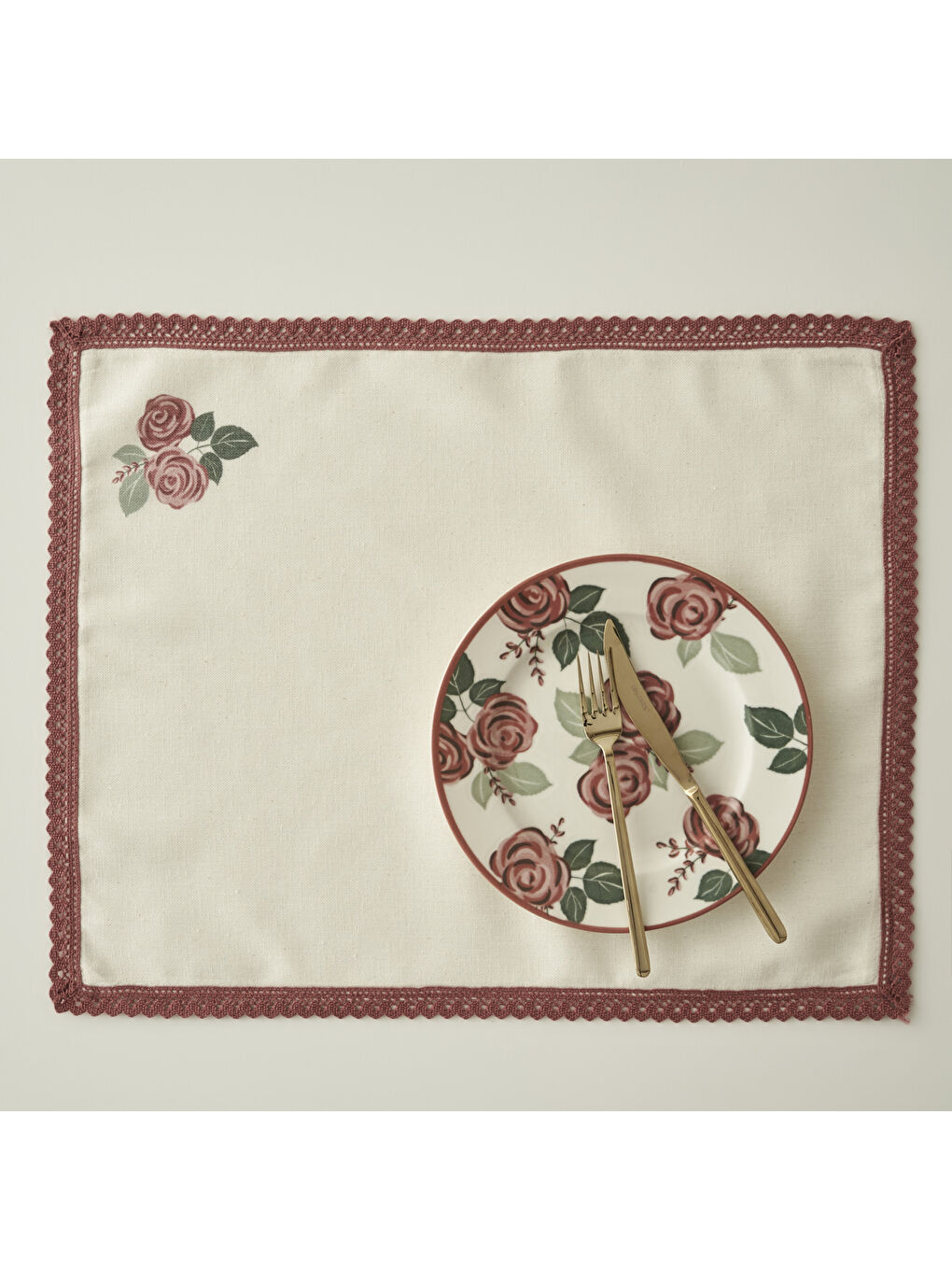 Ekru Rose Kopanakili Amerikan Servis Krem (35x45 cm)