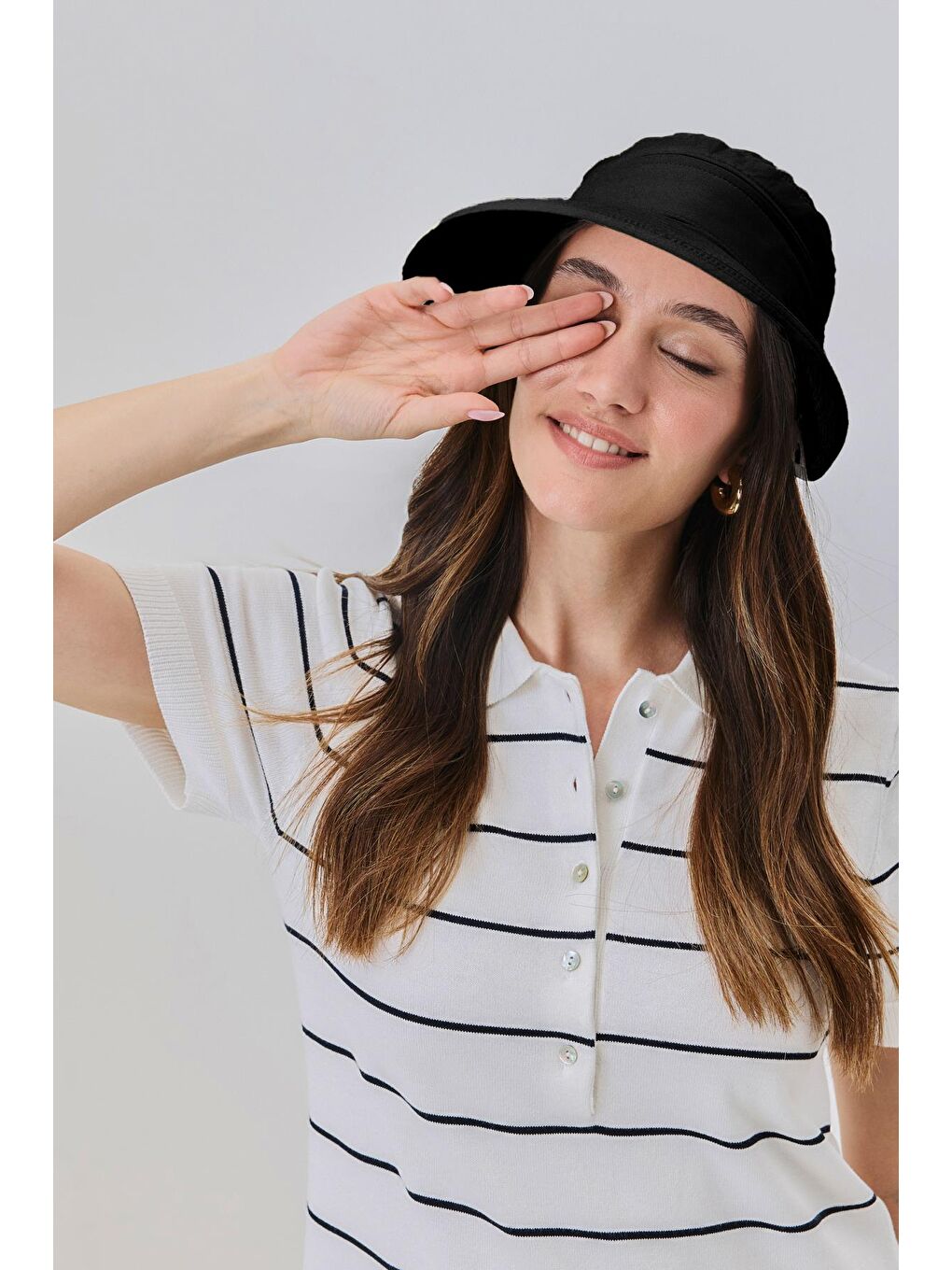 Mikro Kumaş Fermuarlı Ayarlanabilir Sporcu Koşu Ve Tenis Şapkası Y25730-30 Siyah-2