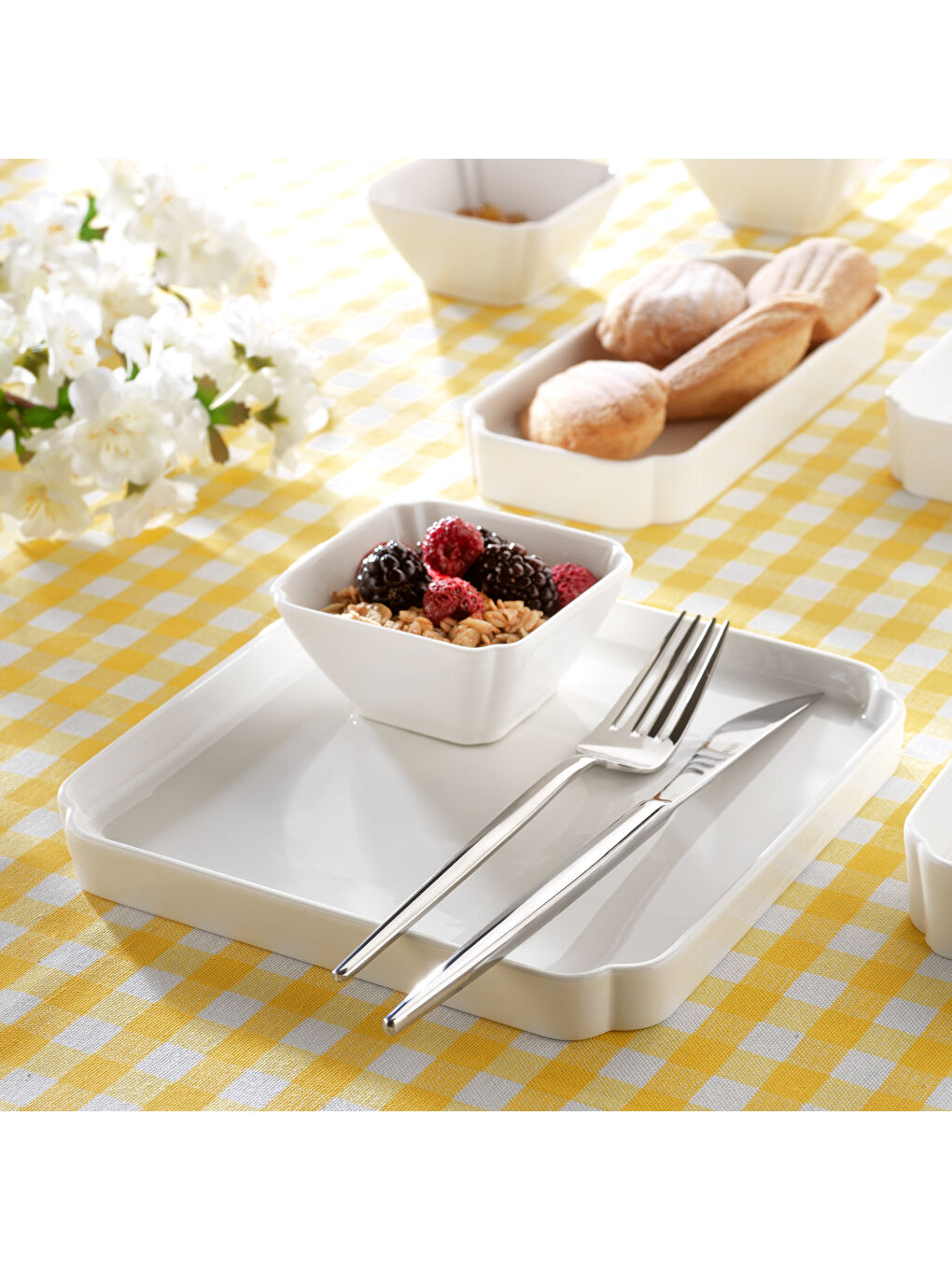 Hannah Kahvaltı Takımı 32 Parça-Beyaz-2