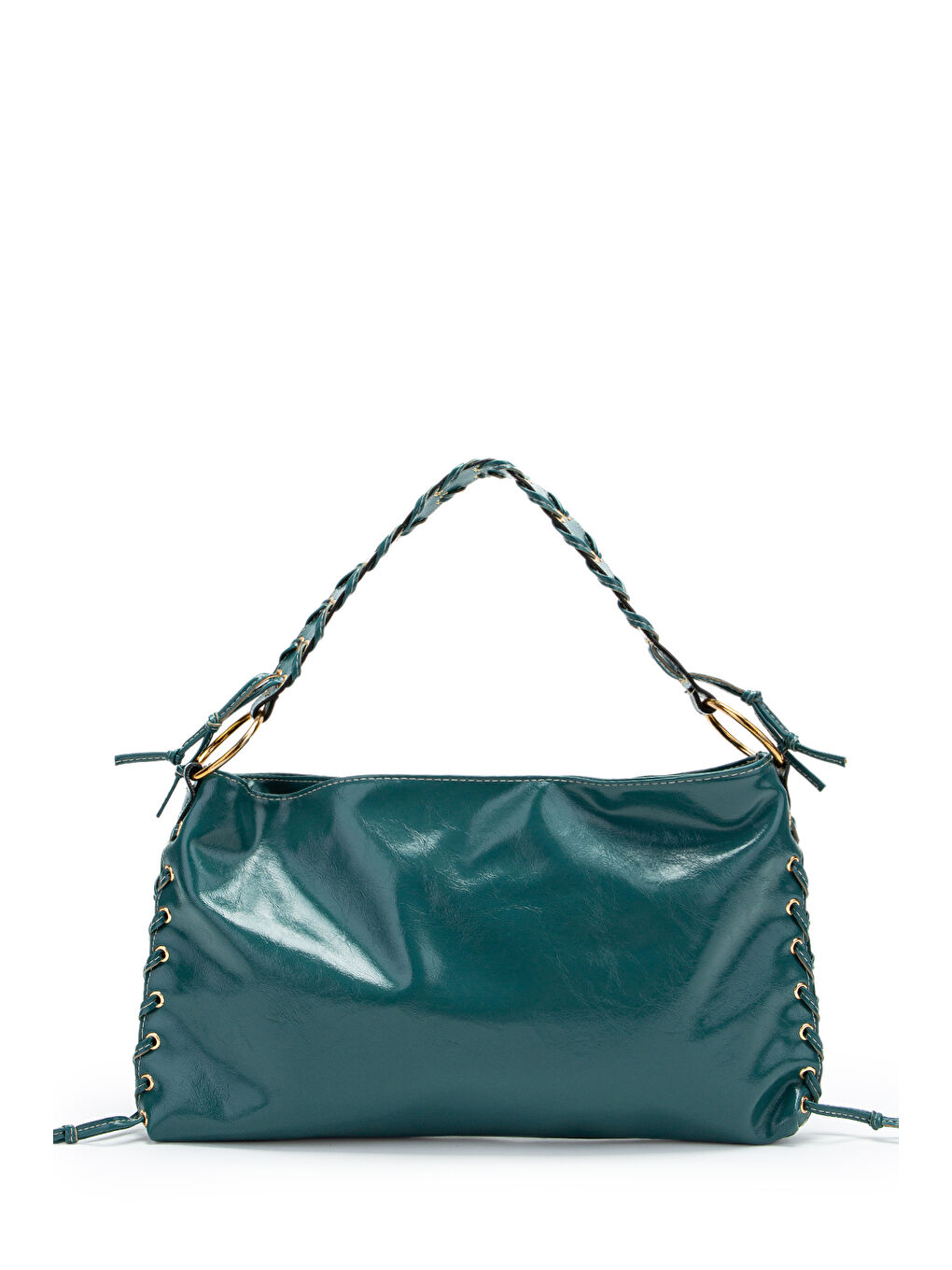 Örgü Saplı İp Sarkıt Detaylı Texas Kadın Kol Çanta Mavi