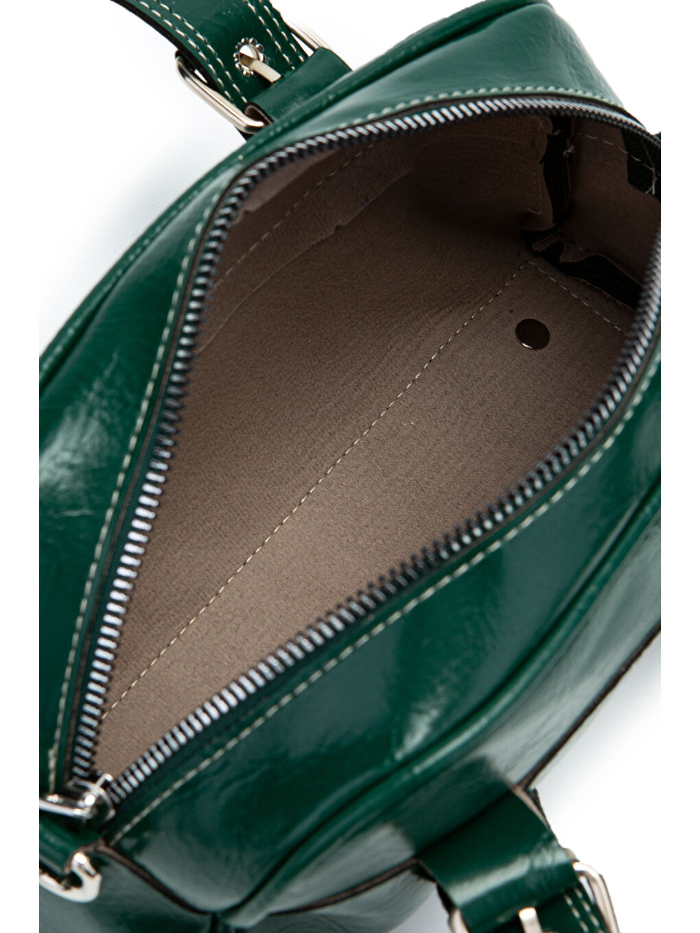 Çift Kemer Tokalı Ojos Yeşil Suni Deri Kadın Çapraz Çanta-4