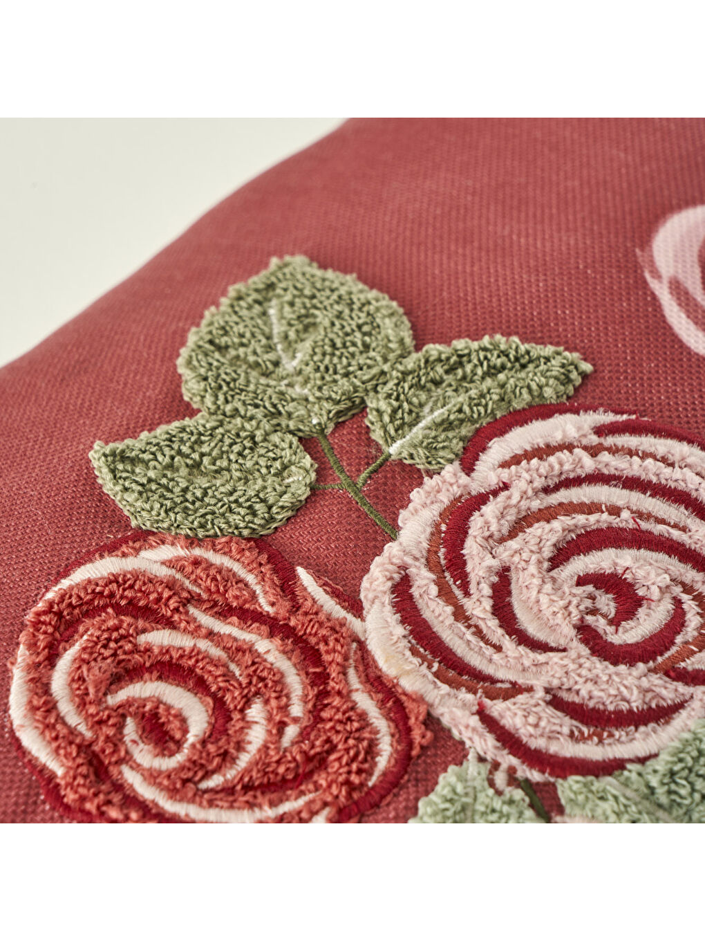 Rose Nakışlı Kırlent Kılıfı Mürdüm (35x50 cm)-2