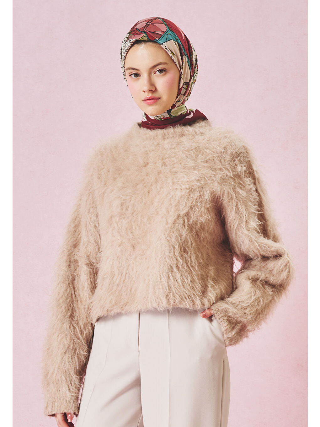 Kırmızı STARLIGHT HARMONY DESEN FLOŞ VİSKON EŞARP SWEET CHERRY-2