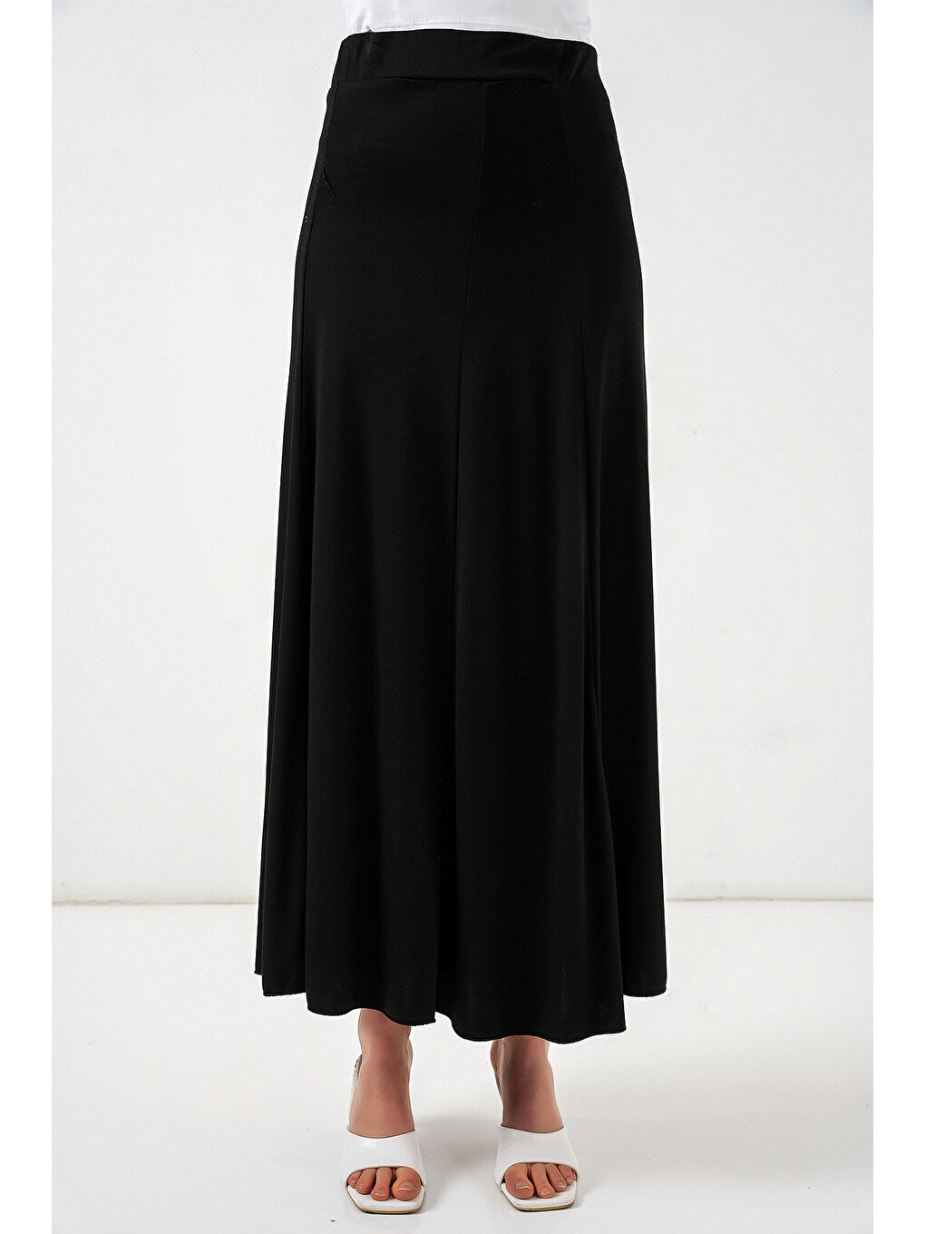 Kadın Örme Uzun Etek 8073 - Siyah-3