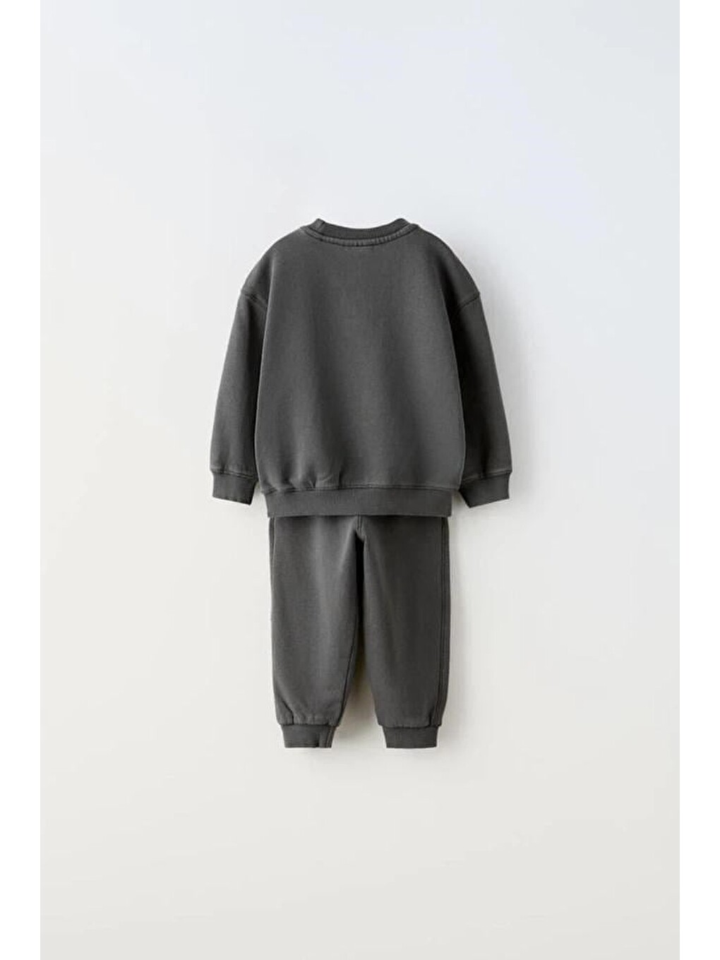 Antrasit Çocuk Paris Yazı Baskılı Sweatshirt Ve Eşofman Altı Takımı-2