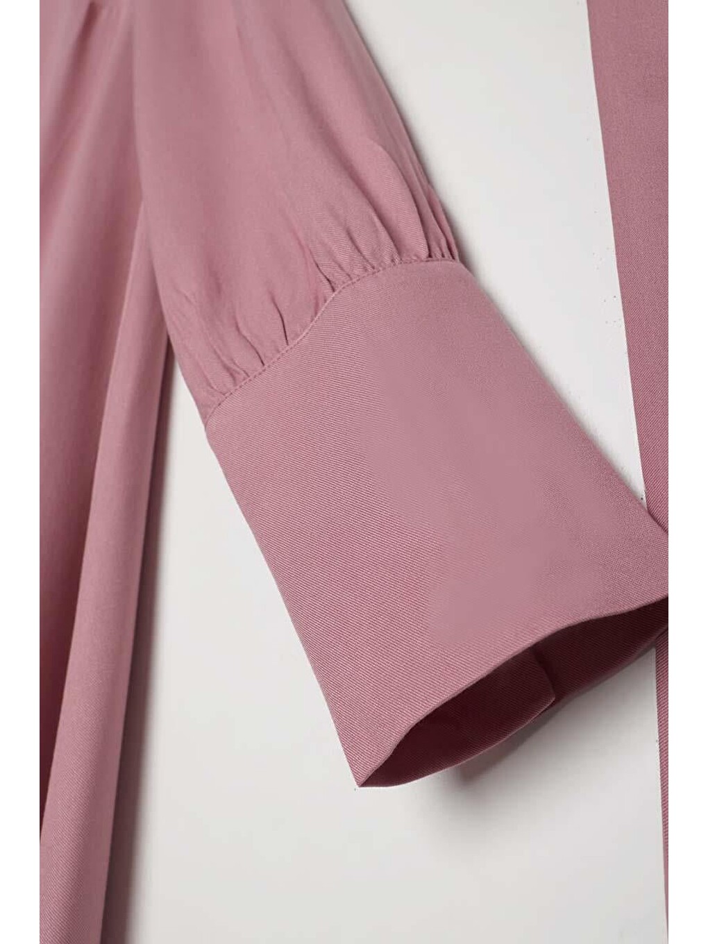 Pembe Açık Gül-geniş Manşetli Kemerli Tunik-4
