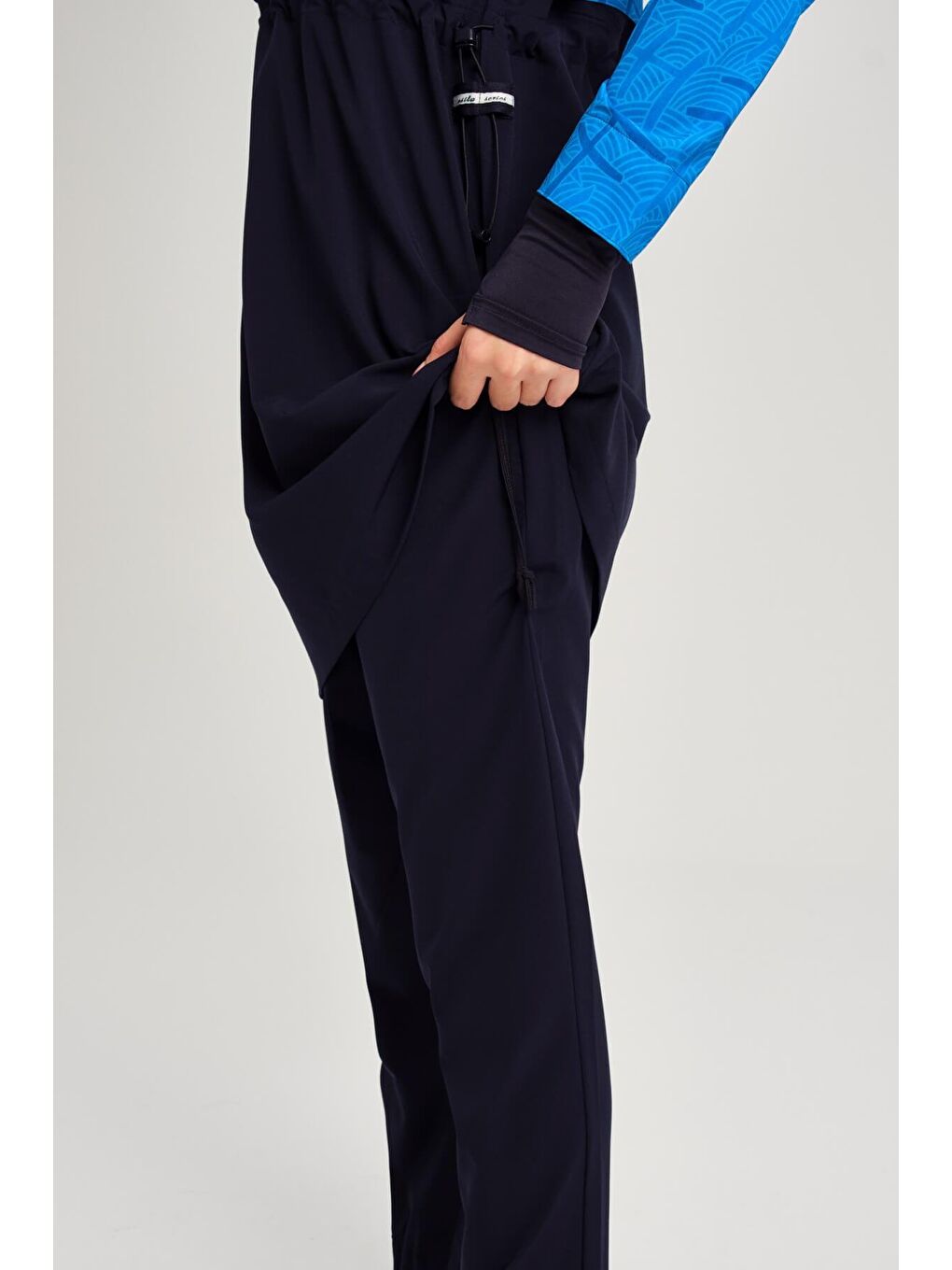 Esila Monogram Desenli Lacivert Tam Tesettür Mayo Üstü 2934-7