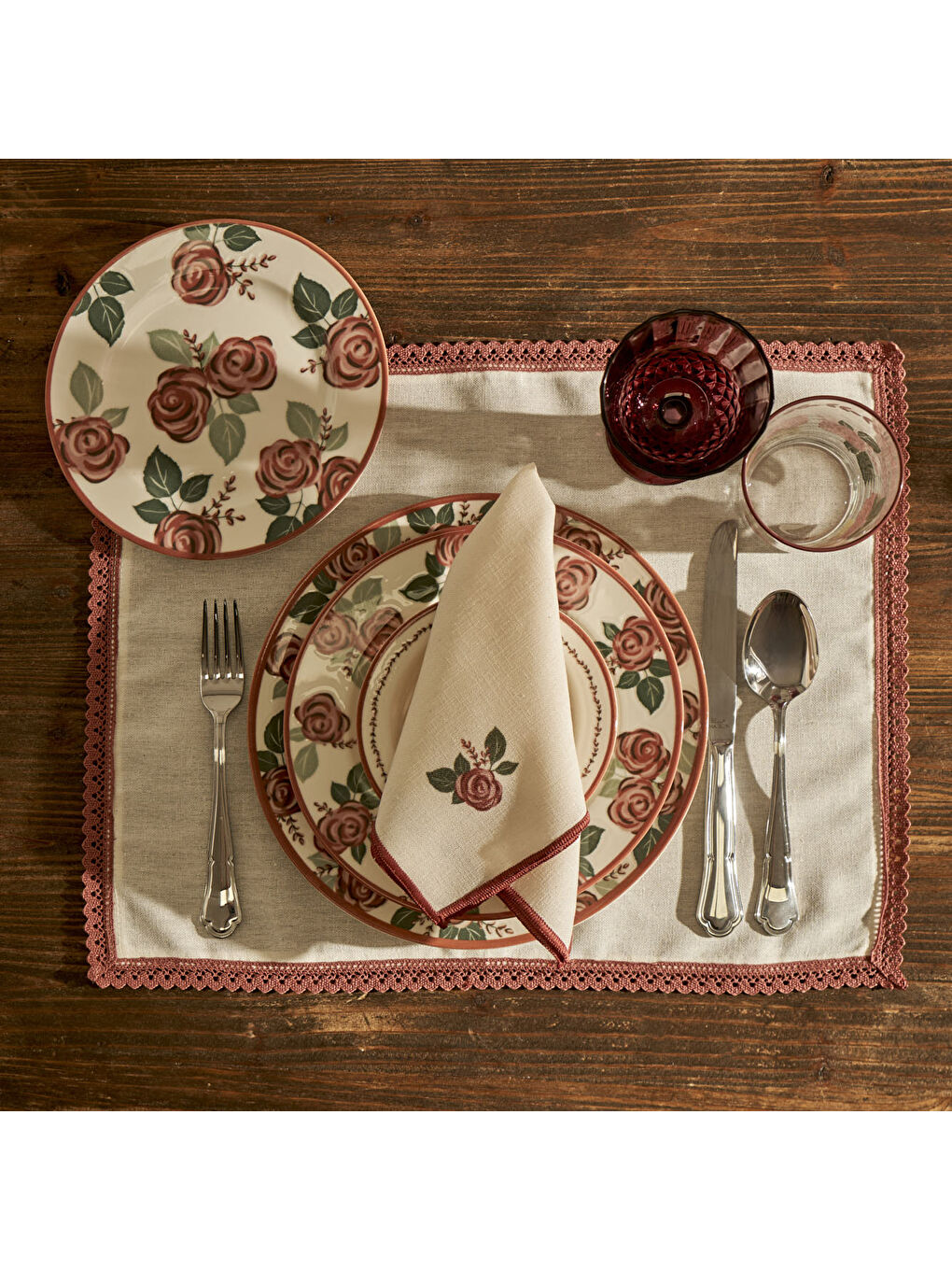 Ekru Rose Kopanakili Amerikan Servis Krem (35x45 cm)-1