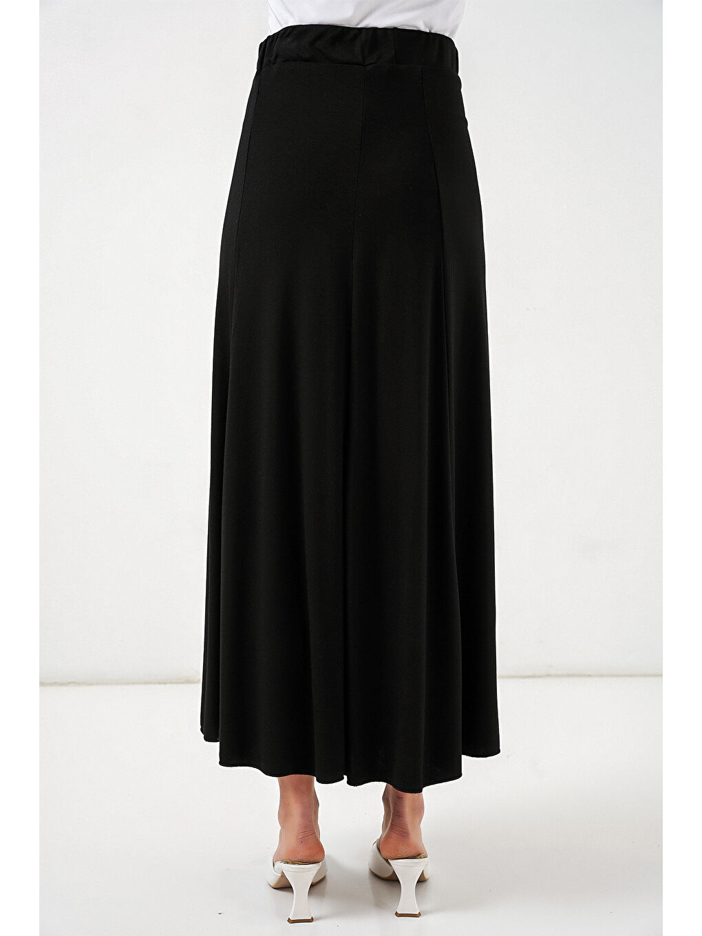 Kadın Örme Uzun Etek 8073 - Siyah-5