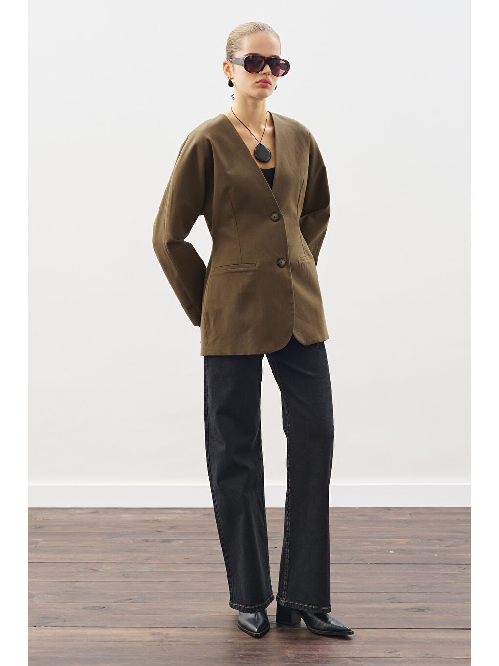 Studıo Blazer Ceket Haki-1