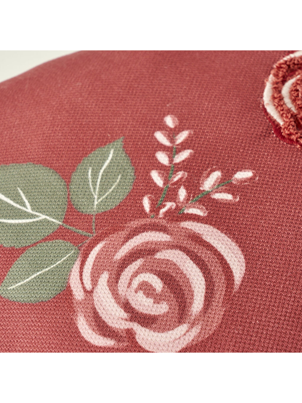 Rose Nakışlı Kırlent Kılıfı Mürdüm (35x50 cm)-3