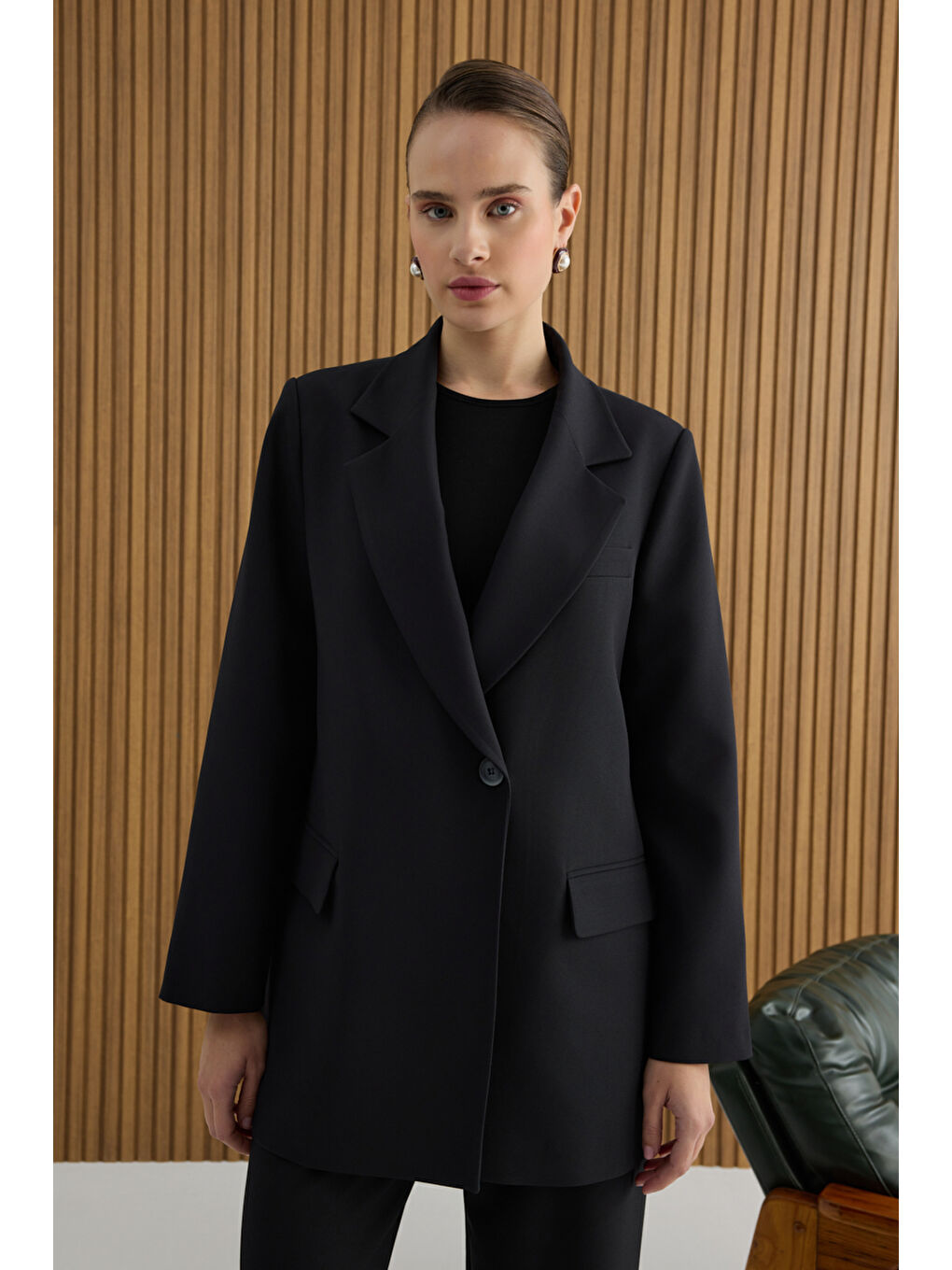 Siyah Dokuma Ceket-1