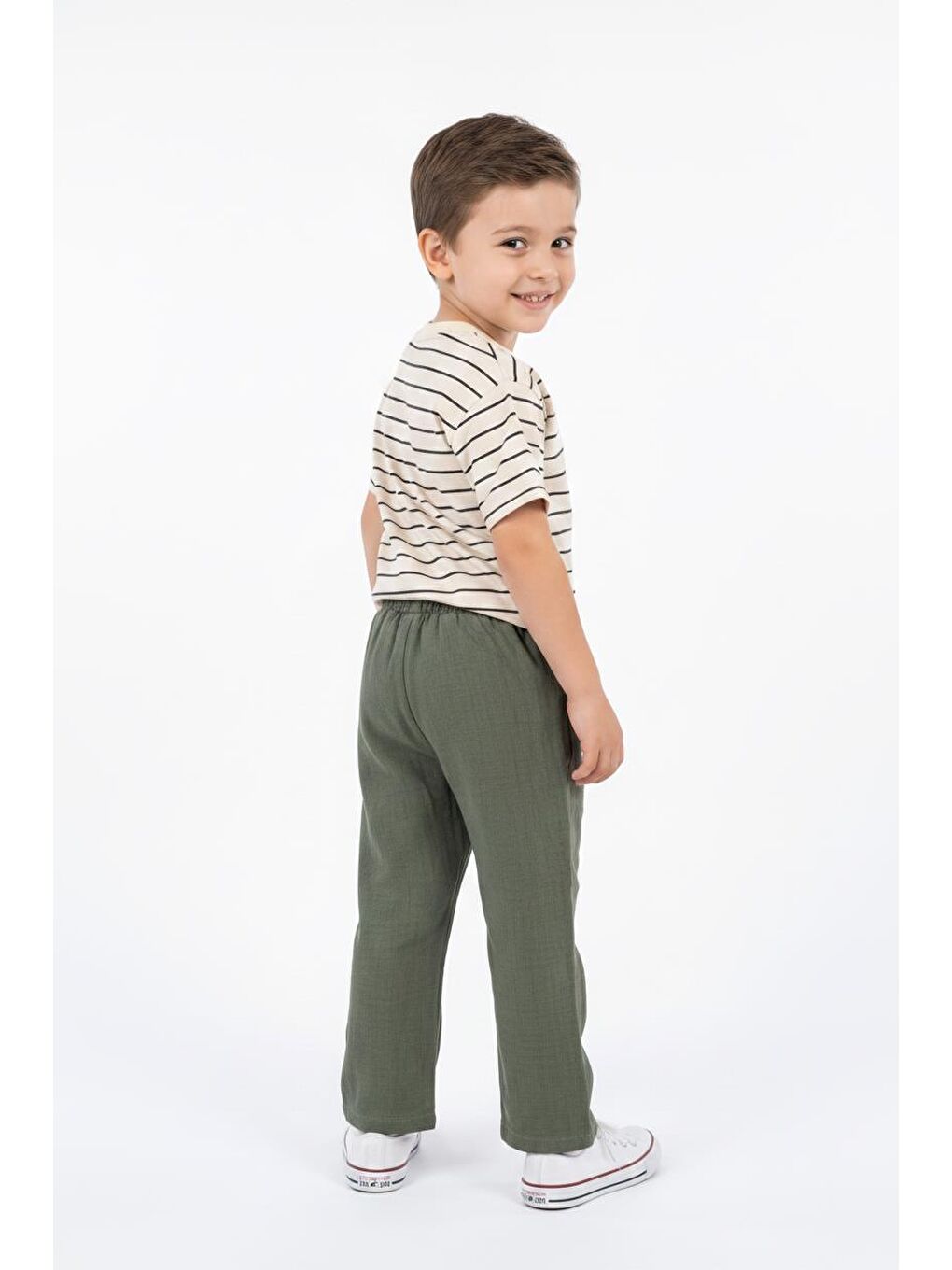 Haki Müslin Pantolon Süprem Tişört 2li Takım-1