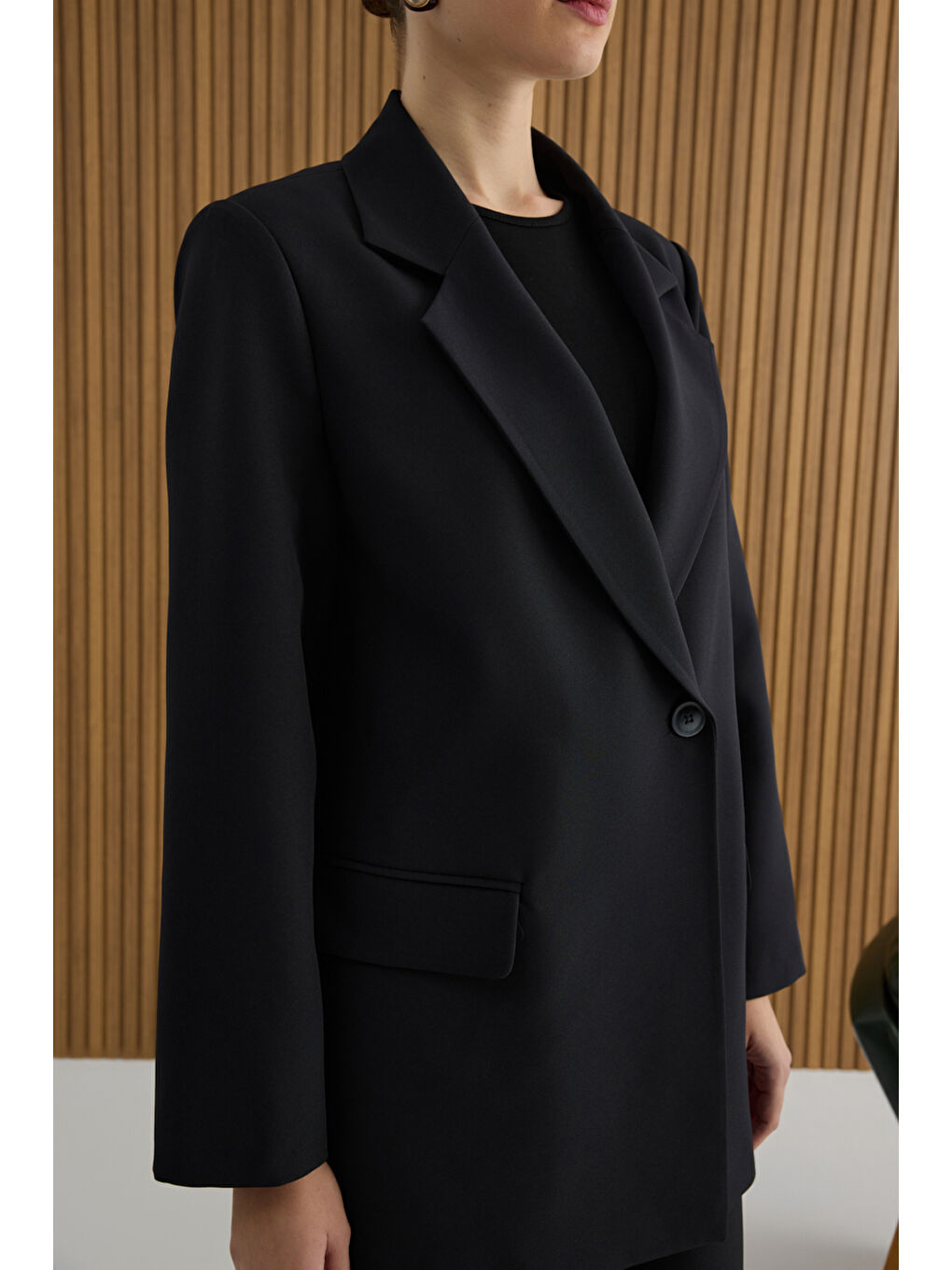 Siyah Dokuma Ceket-2