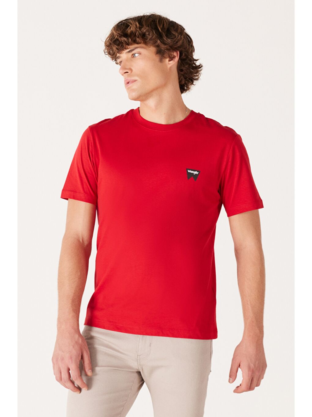 Regular Fit Normal Kesim %100 Pamuk Bisiklet Yaka Kırmızı Tişört-1