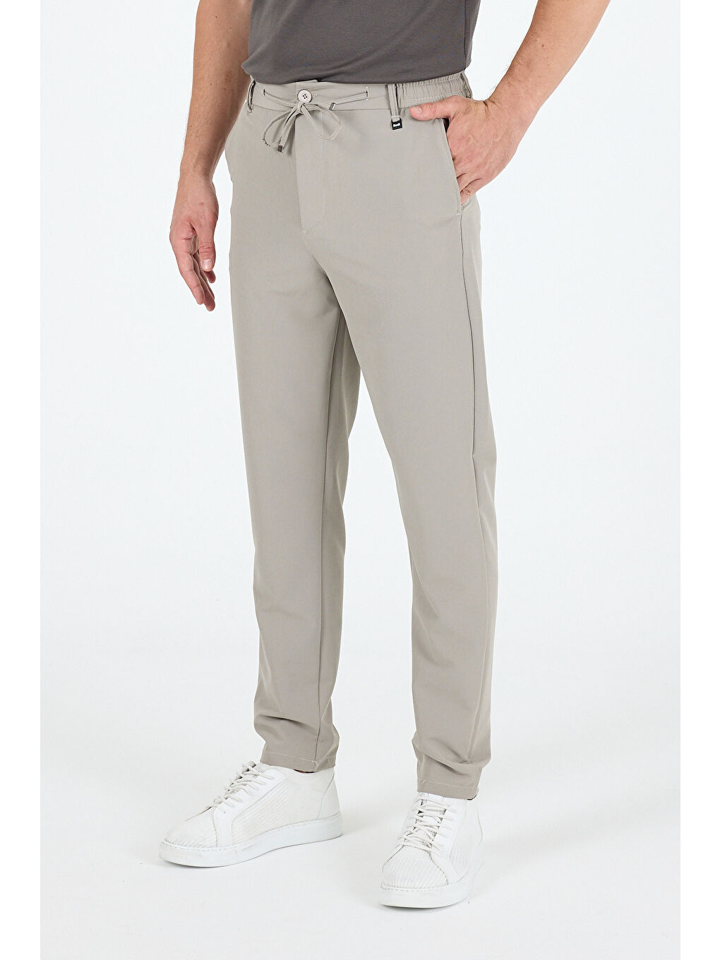 Gri Spor ve Günlük Rahat Cool %92Polyester %8Elastan Esnek Kumaş Erkek Jogger Pantolon Eşofman Altı 3670-2