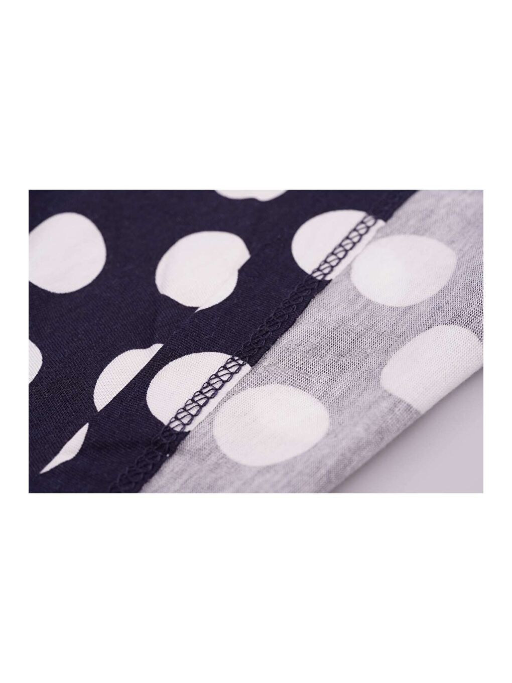 Kadın Puantiyeli Lacivert Biye Detaylı Cepli Pamuklu Elbise-5